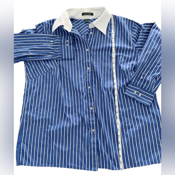 Lauren Ralph Lauren Striped Button Down Shirt Men’s XL Blue/White Long Sleeve - Picture 7 of 7